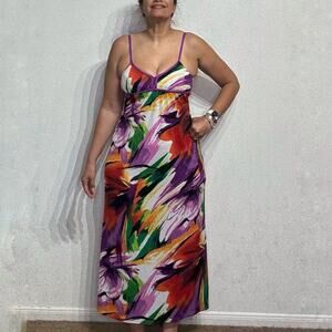 JFW Purple Floral Maxi Dress Sz S